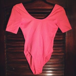 Stylish Hot Pink American Apparel Bodysuit